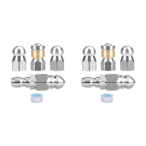 Bonkshire 2X Hochdruckreiniger Kanal Jetter Düsen Satz, mit Verschiedenen Modellen für 1/4 Hochdruckreiniger Schnellkupplung von Bonkshire