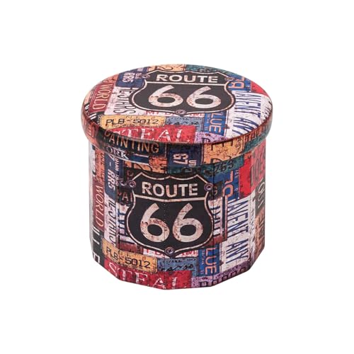 Bonlife Sitzhocker mit Stauraum Aufbewahrungsbox mit Deckel Fußhocker Runde Sofa Hocker Kiste Fuer Spielzeug 38x38x33.5cm Bonlife Sitzhocker mit Stauraum Aufbewahrungsbox mit Deckel Fußhocker Runde Sofa Hocker Kiste Fuer Spielzeug 38x38x33.5cm von Bonlife