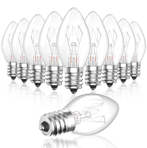 Bonlux Pack of 10 Leuchtmittel E14 Kerze 7 W Glühbirne E 14 LED Warmweiss Dimmbar LED E14, Hitzebeständig bis 300 Grad C7 Glühbirnen für Mikrowelle, Kühlschrank, Nachtlicht, Dunstabzugshaube von Bonlux