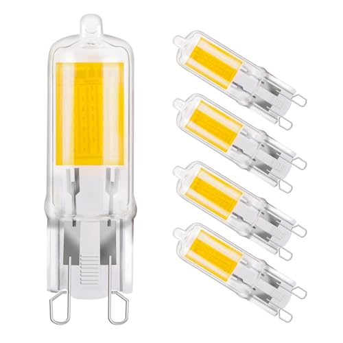 Bonlux 2W G9 LED 4000K Naturweiß COB LED Chip Leuchtmittel G9 LED Kapsel Glühbirne 250LM 2W Äquivalent 25W Halogen G9, AC220-240V, Nicht Dimmbar, 5-Pack von Bonlux