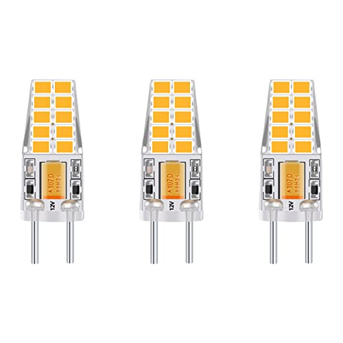 Bonlux 3W Bi-Pin Sockel G6.35 / GY6.35 Sockel JC Typ AC/ DC 12V 3000K Warmweiß 2-Stifte Ersatz für JCD LED Halogen Glühbirne (3-Pack) von Bonlux