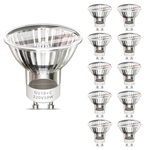 Bonlux 50W GU10 Halogen Lampe Dimmbar Warmweiß 2700K 230V Glühbirne Reflektor Leuchtmittel Halogenlampe 120° Grad Halopar Strahler Spot 10 Stück von Bonlux