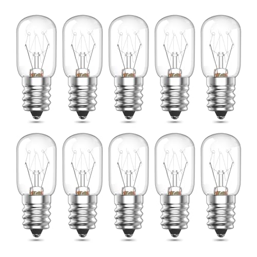 Bonlux E14 Backofenlampe Warmweiß Lampe Backofen Bis 300 Grad Dimmbar Salzlampe Glühbirne E14 14W 90LM Für Mikrowelle, Kühlschrank und Dunstabzugshaube 10 Stück von Bonlux