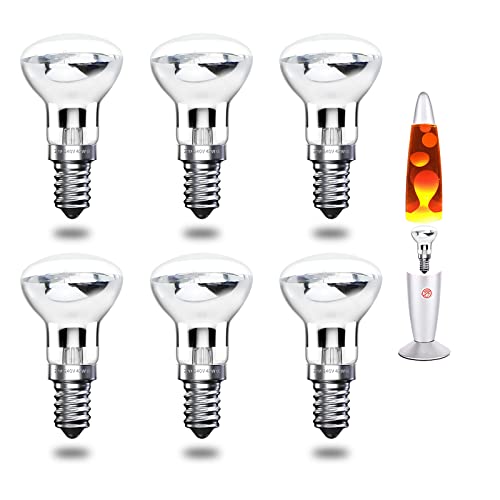 Bonlux E14 40W R39 dimmbare Lavalampe, SES kleine Edison-Schraubreflektor-Spotlight-Glühbirne, E14-Reflektorbirne, Ersatzbirne für Lava Lite-Lampe (Warmweiß, 6er-Packs) von Bonlux