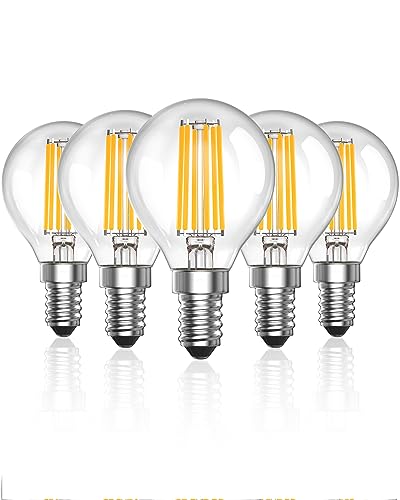 Bonlux E14 LED Filament Tropfenform Lampe Dimmbar 6W, G45 Edison Vintage Glühbirne Warmweiß 2700K 600LM, Ersetzt 60W 360°Abstrahlwinkel Retro Glühlampe (5 Stück) von Bonlux