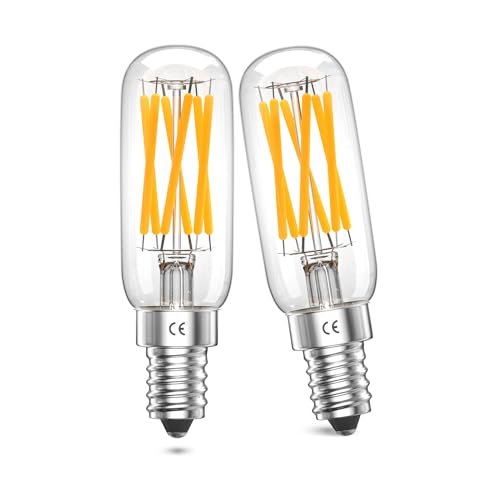 Bonlux E14 LED Lampe Dimmbar Warmweiß 2700K, 6W T25 LED Leuchtmittel, Ersatz 60W Glühlampen, E14 Filament LED Glühbirne für Stehleuchte Küche Dunstabzugshaube (2 Stück) von Bonlux