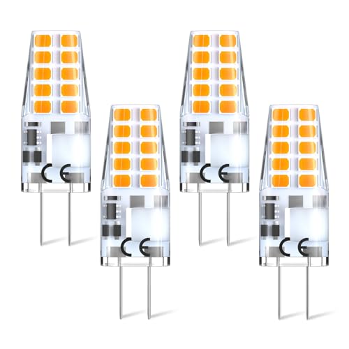 Bonlux G4 LED 12V Lampen 3W Warmweiss 3000K Led Birne Ersatz Für 30W Halogenlampen, AC/DC 12V 360° Abstrahlwinkel,300Lumen Kein Flackern 4er Pack Nicht Dimmbar von Bonlux
