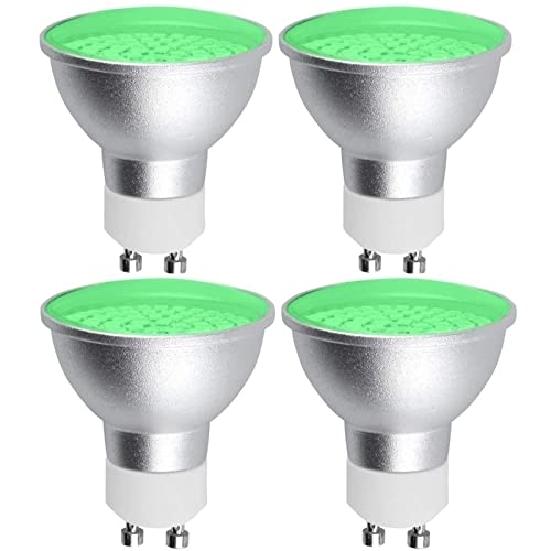 Bonlux GU10 Grüne LED Lampe, 5W GU10 Grüne Gefärbtes Spotlicht AC 220-240V 120 Grad Strahlwinkel 50W MR16 GU10 Grüne Halogenersatz für Wandwaschanlagen Lampen Landschaftsbeleuchtung, 4 Stück von Bonlux
