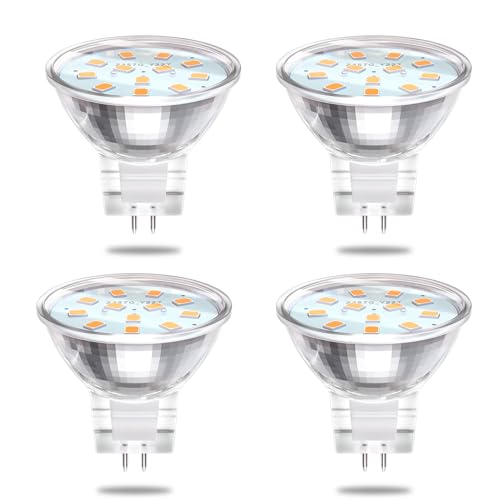 Bonlux GU4 LED Warmweiss Spot Light MR11 LED Glühbirnen Nicht Dimmbar, GU4 LED 12V 2W Ersetzt 20W Halogenlampen Reflektor, LED Lampen 3000K 540LM AC/DC 12V, GU4.0-Sockel, 4 Stück von Bonlux