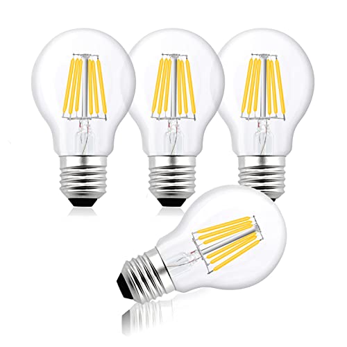 Bonlux LED Glühbirne E27 12V LED Lampe Warmweiss 2700K, A60 LED Bulbs Vintage 6W 650LM Edison Filament LED Lampen ersetzt 75 Watt, E27 LED Birne für Wohnzimmer, Schlafzimmer und Kinderzimmer - 4 Stück von Bonlux