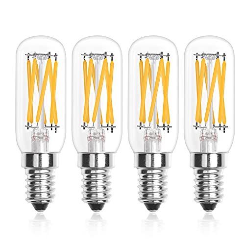 Bonlux Lampe E14 T25 6W LED Warmweiß 2700K, Dimmbar, Edison Glühbirne E14 60W, 600lm, AC 220V, E14 Filament LED Klein für Küche Dunstabzugshaube, 4er-Set von Bonlux