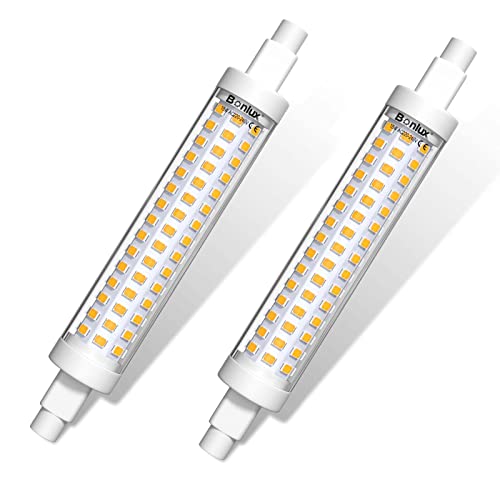 Bonlux R7s LED 118mm 15W LED Stablampe J118 R7s Naturweiß 4000K Linear-Lampe 220V 1300 Lumen entspricht 130W Halogen für Projektor, Stehlampe, Wohnzimmer, Garten (Nicht Dimmbar, 2 Stück) von Bonlux