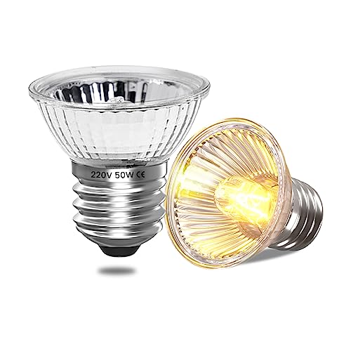 Bonlux UVA UVB Lampe Schildkröte Wärmelampe Hühner Heizlampe Terrarium 50 Watt Reptilien Wärmebirne E27 Turtle Heat Lamp Basking Spot Glühbirnen Eidechsen Wärmebirne Gecko Heizbirne (Dimmbar 2 Stück) von Bonlux