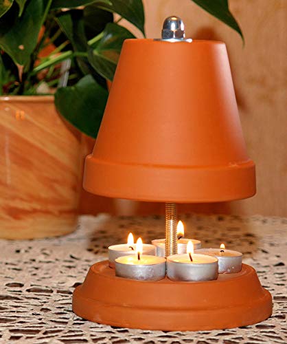 ▀ Teelichtofen ▀ für bis zu 5 Teelichter Teelichtheizung Teelichtkamin bemalbar Kerzenofen Tischkamin Mückenschutz Garten Terrasse bekannt aus Stern TV Duft Kerzen Heizung Wohnzimmer Ofen 23cm von Bonn-Design