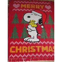 Merry Christmas Snoopy Woodstock Fleece Krawatte Decke Merry Christmas Snoopy Woodstock Fleece Krawatte Decke von BonnSewingroom