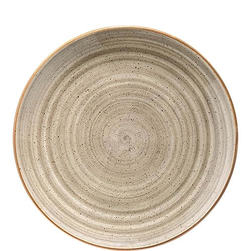 6x Bonna Aura Terrain Gourmet flacher Teller rund 27cm 3cm hoch Beige Creme Hellbraun Porzellan ATRGRM27DZ Speiseteller Essteller Tafelservice Geschirr von Bonna