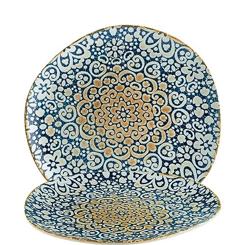 6x Bonna Alhambra Vago Teller flach 29cm 2,5cm hoch Blau Weiß Porzellan ALHVAO29DZ Speiseteller Set Essteller Servierteller Geschirr von Bonna