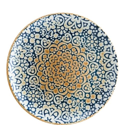 Bonna 6x Alhambra Gourmet flacher Teller rund 30cm 3cm hoch Blau Porzellan ALHGRM30DZ Speiseteller Essteller Tafelservice Geschirr von Bonna