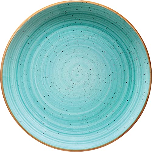 Bonna Premium Porcelain AAQGRM25DZ Aura Aqua Plate Teller flach, 25cm, Porzellan, türkis, 1 Stück von Bonna