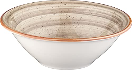 Bonna Premium Porcelain ATRGRM16KS Aura Terrain Bowl Schale, Salatschale, Schüssel, 16cm, 400ml, Porzellan, sand, 1 Stück von Bonna