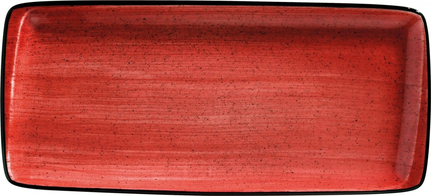 Bonna Servierplatte 6x Bonna Aura Passion 34x16cm Servierplatten Speiseteller Rot, Porzellan von Bonna