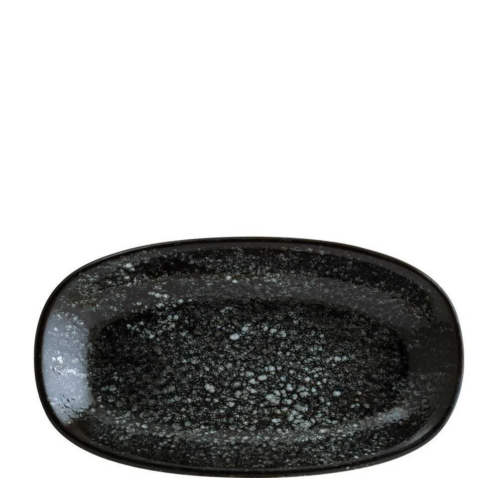 Bonna Servierplatte Cosmos Black, Premium Porzellan, Gourmet Platte oval Premium Porzellan Schwarz 1 Stück von Bonna