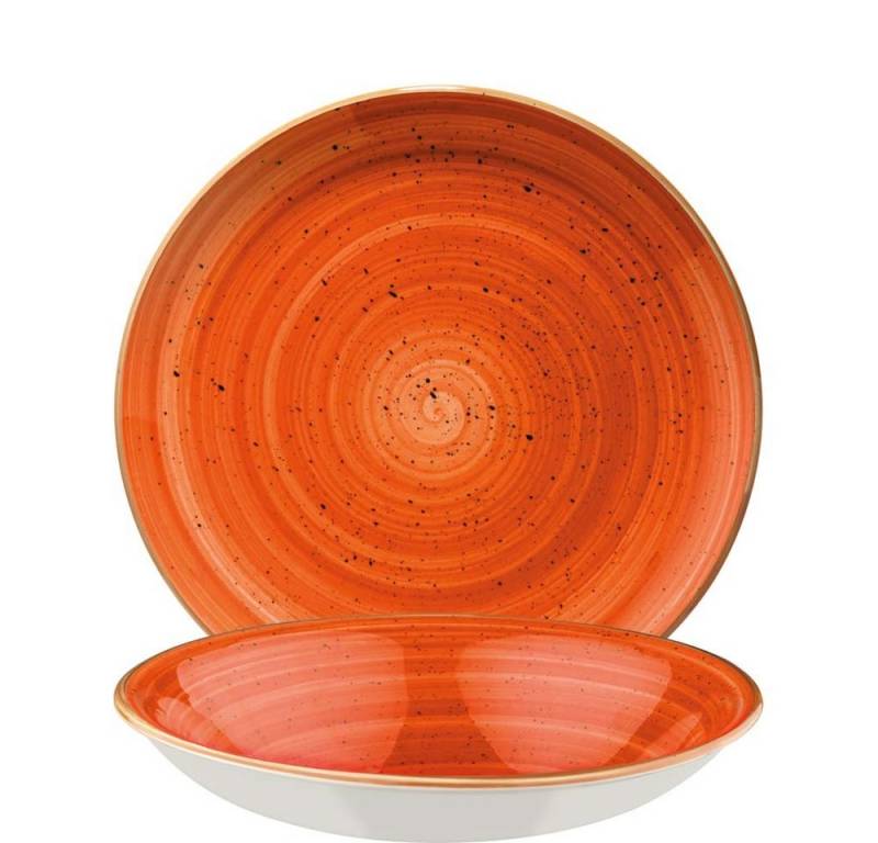 Bonna Suppenteller Aura Terracotta, Gourmet Teller tief 20cm 500ml Premium Porzellan terrakotta 1 Stück von Bonna