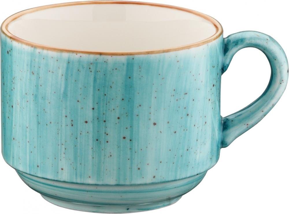 Bonna Teeglas Aura Aqua, Porzellan, Obertasse Kaffeebecher Kaffeetasse 8.2x11cm 210ml Porzellan türkis 1 Stück von Bonna