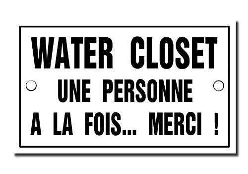 Wasser Closet, One Person... French Plaque, 10,2 x 6,3 cm von Bonnecaze Absinthe & Home