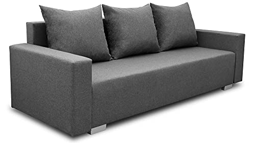 Bonni Schlafsofa Burgos, Sofa mit Bettkasten und Schlaffunktionn, Klappsofa, Schlafcouch, Bettsofa, Couch vom Hersteller,Couch, Couchgarnitur, Sofagarnitur (Graphit) von Bonni