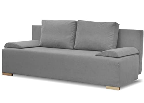 Bonni Schlafsofa Ecco Plus, Sofa mit Bettkasten und Schlaffunktionn, Klappsofa, Schlafcouch, Bettsofa, Couch vom Hersteller, Couchgarnitur, Sofagarnitur (grau) von Bonni