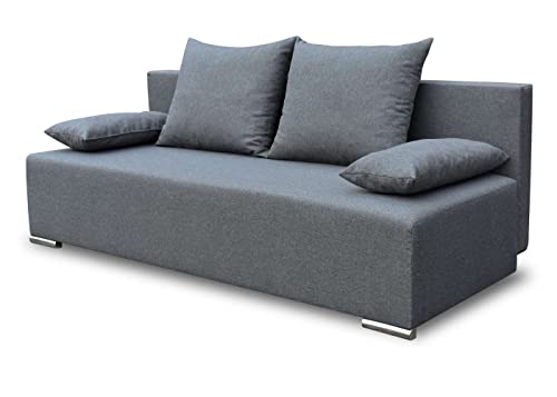 Bonni Schlafsofa GRAF, Sofa mit Bettkasten und Schlaffunktionn, Klappsofa, Schlafcouch, Bettsofa, Couch vom Hersteller, Couchgarnitur, Sofagarnitur (Graphit) von Bonni