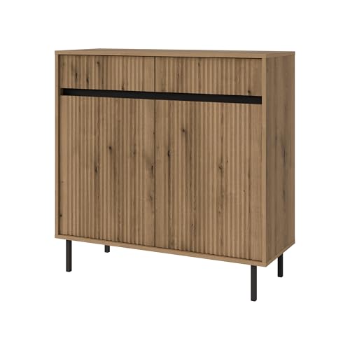 Kommode mit geriffelter Front Yukashi 2F2S T822 Eiche evoke von bonni