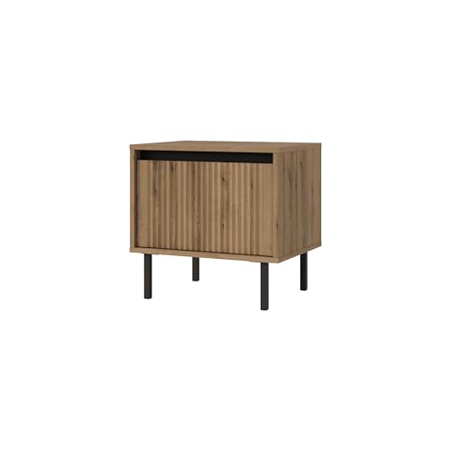 Nachttisch mit geriffelter Front Yukashi 1S T801 Eiche evoke von bonni