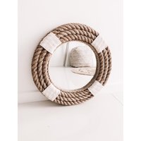 Gross 80cm | 31, 4 Zoll Hampton Nautical Coastal Beach House Runder Seil Spiegel Home Decor Großer von BonnieKDesignCo