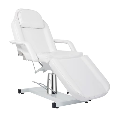 Bonnlo Hydraulische Massageliege Klappbar, Kosmetikliege Klappbar, Mobile Massageliege, Massagetisch mit 3 Abschnitten verstellbare Rückenlehne & Fußstütze, 360°-Drehung für Tätowierung, Massage & Spa von Bonnlo