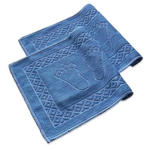 Bonny Home Soffy Blau & Balu 2er Pack Badematte | Natürliche Baumwolle Badteppich | Weiche Bad- und Duschvorleger | Für Bad, Dusche und Toilette Maschinenwaschbar, Schnell Trocknend Badvorleger Bonny Home Soffy Blau & Balu 2er Pack Badematte | Natürliche Baumwolle Badteppich | Weiche Bad- und Duschvorleger | Für Bad, Dusche und Toilette Maschinenwaschbar, Schnell Trocknend Badvorleger von Bonny Home