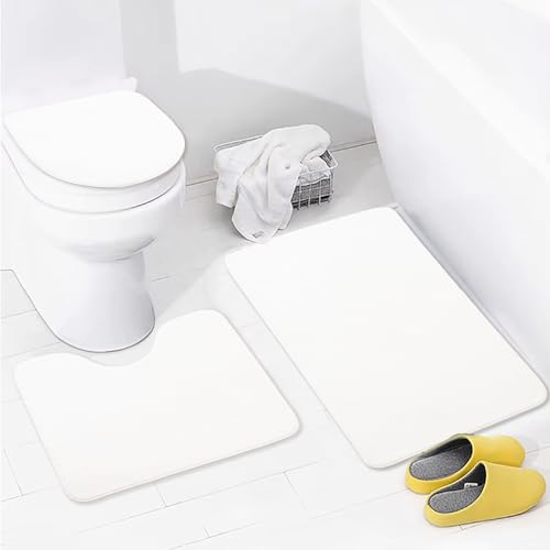 Bonny Home Ultrasoft Unicolor 3er Set rutschfeste Badematte mit Ledersohle (Creme) von Bonny Home