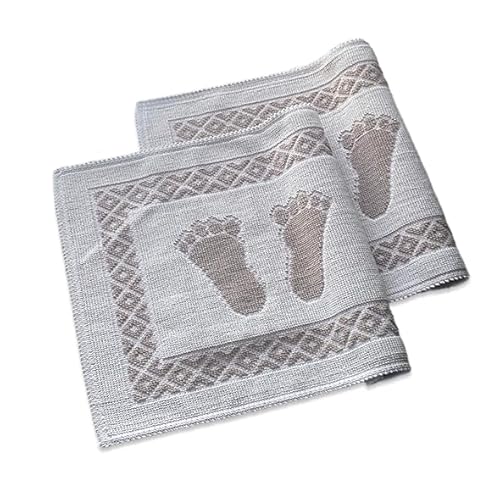 Soffy Creme & Braun 2er Pack Badematte | Natürliche Baumwolle Badteppich | Weiche Bad- und Duschvorleger | Für Bad, Dusche und Toilette Maschinenwaschbar, Schnell Trocknend Badvorleger I 1.040 gr von Bonny Home