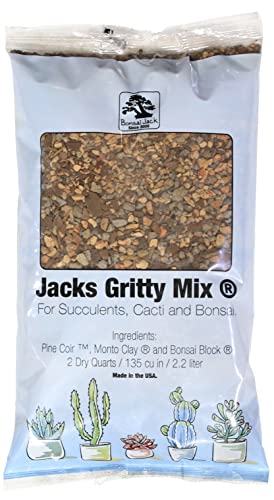 Bonsai Jack Sukkulenten-, Kaktus- und Bonsai-Erde – Jacks Gritty Mix – 2 Quarts – schnell entwässernd – Bekämpfung von Wurzelfäule – optimierter pH-Wert von Bonsai Jack