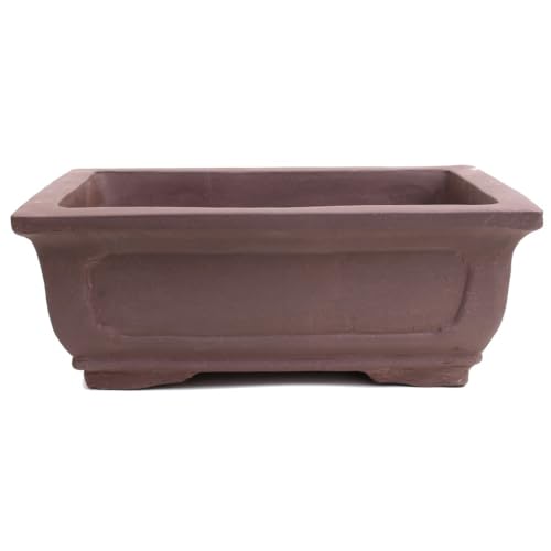 Bonsai - Schale eckig 39,5 x 30,5 x 14,5 cm, unglasiert, braun 40877 von Bonsai-Shopping