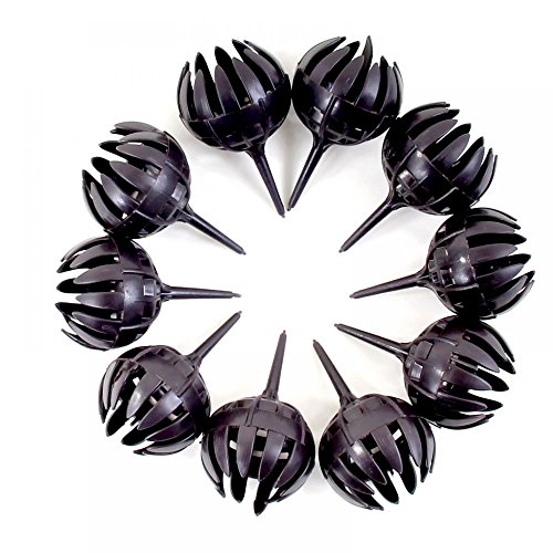 Bonsai-Shopping Dünger-Korb, rund mit Pin, Dunkelbraun, 3,5 cm Ø 10er Pack 61007 von Bonsai-Shopping