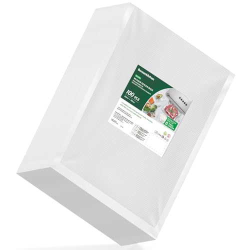 Bonsenkitchen Profi Vakuumbeutel, 100 Beutel 20x30cm Vakuumierbeutel für alle Vakuumierer & Lebensmittel Vakuumiergerät, Kochfest und Sous Vide Gefrierbeutel, BPA-frei, VB3205 von Bonsenkitchen