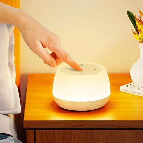 Bonsery Led Nachttischlampe Touch Dimmbar mit Timer Funktion, Tischlampe Kabellos USB Aufladbar mit 9 Farbwechsel und 3 Modi, Baby Nachtlicht Kinder Stilllicht für deko Schlafzimmer Wohnzimmer von Bonsery