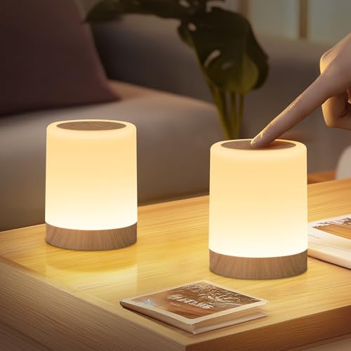Bonsery Nachttischlampe 2er Set Touch Dimmbar, Nachttischlampe ohne Kabel mit 256 RGB Farben & 4 Modi, USB Aufladbar Stilllicht Dimmbar Warmweiß mit Timing, Nachtlicht Baby für Wohnzimmer Kinderzimmer Bonsery Nachttischlampe 2er Set Touch Dimmbar, Nachttischlampe ohne Kabel mit 256 RGB Farben & 4 Modi, USB Aufladbar Stilllicht Dimmbar Warmweiß mit Timing, Nachtlicht Baby für Wohnzimmer Kinderzimmer von Bonsery