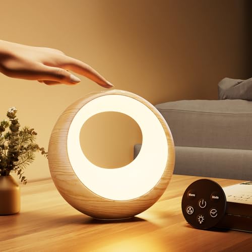 Bonsery Nachttischlampe Touch Dimmbar mit Fernbedienung, Nachtlicht Nachtlampe USB Aufladbar mit RGB Farben & 9 Modi, LED Akku Tischlampe Kabellos mit Timing & Memory Funktion für Wohnzimmer von Bonsery