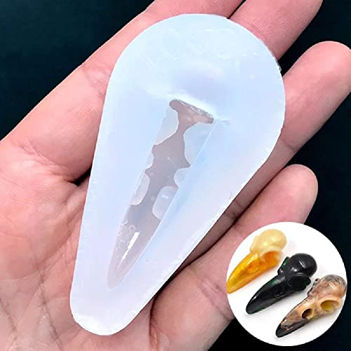 Bontannd 1 Stück 3D Rabe Schädel Silikonform Vogel Skeleton Kopf Mold Crow Mold Halloween Schmuckherstellung Harz Kunst Schmuck Werkzeuge Uv Harzformen von Bontannd