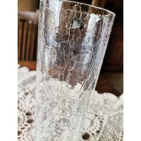 60Er Craquetee Glasvase - Blumenvase Craquele Krakeliertes Glas Mid Century Vintage von BonumProNatura