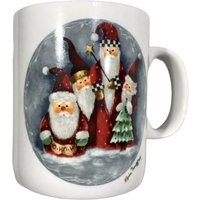 1997 Vintage Elaine Thompson Tasse Weihnachtsmann Helfer Kaffee Keramik Porzellan Trinkgeschirr Küche Servieren Sammler Sammlerstücke von JunkWithJeab