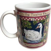 Cic Vintage 12 Days Of Christmas Mug Collection, 7 Schwäne Schwimmend, 8 Maids Melken, 9 Schlagzeuger Trommeln, Signierter Betty Künstlername von JunkWithJeab